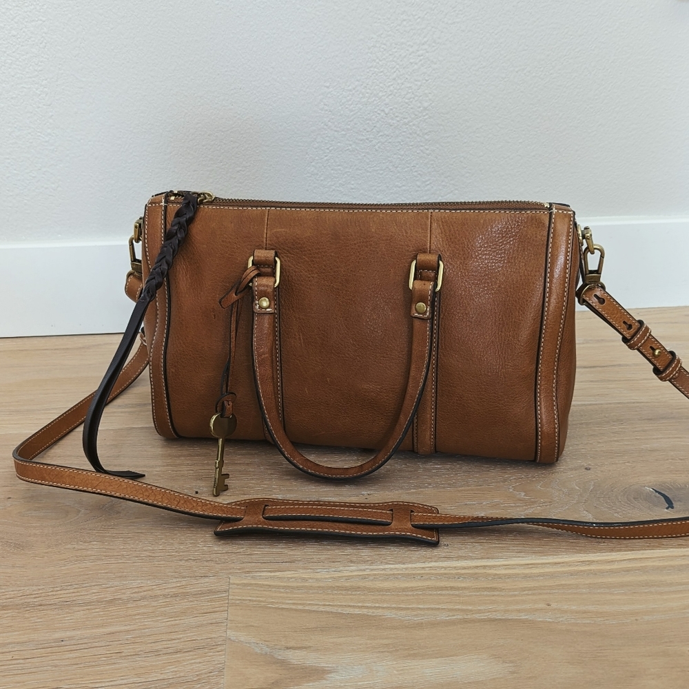 Fossil Kendall Satchel Cognac Bag